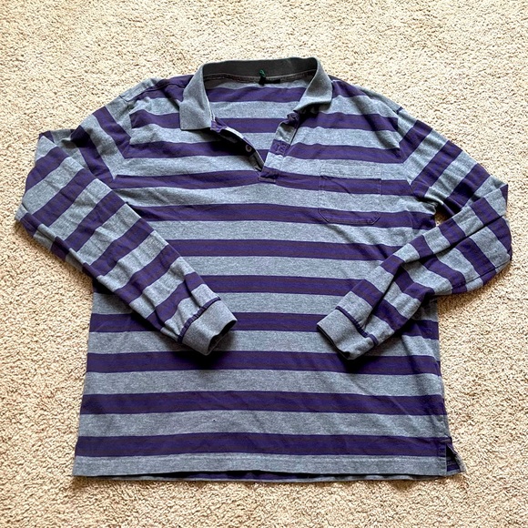 Striped Stile Benetton Collared Long Sleeved Shirt - Picture 1 of 3